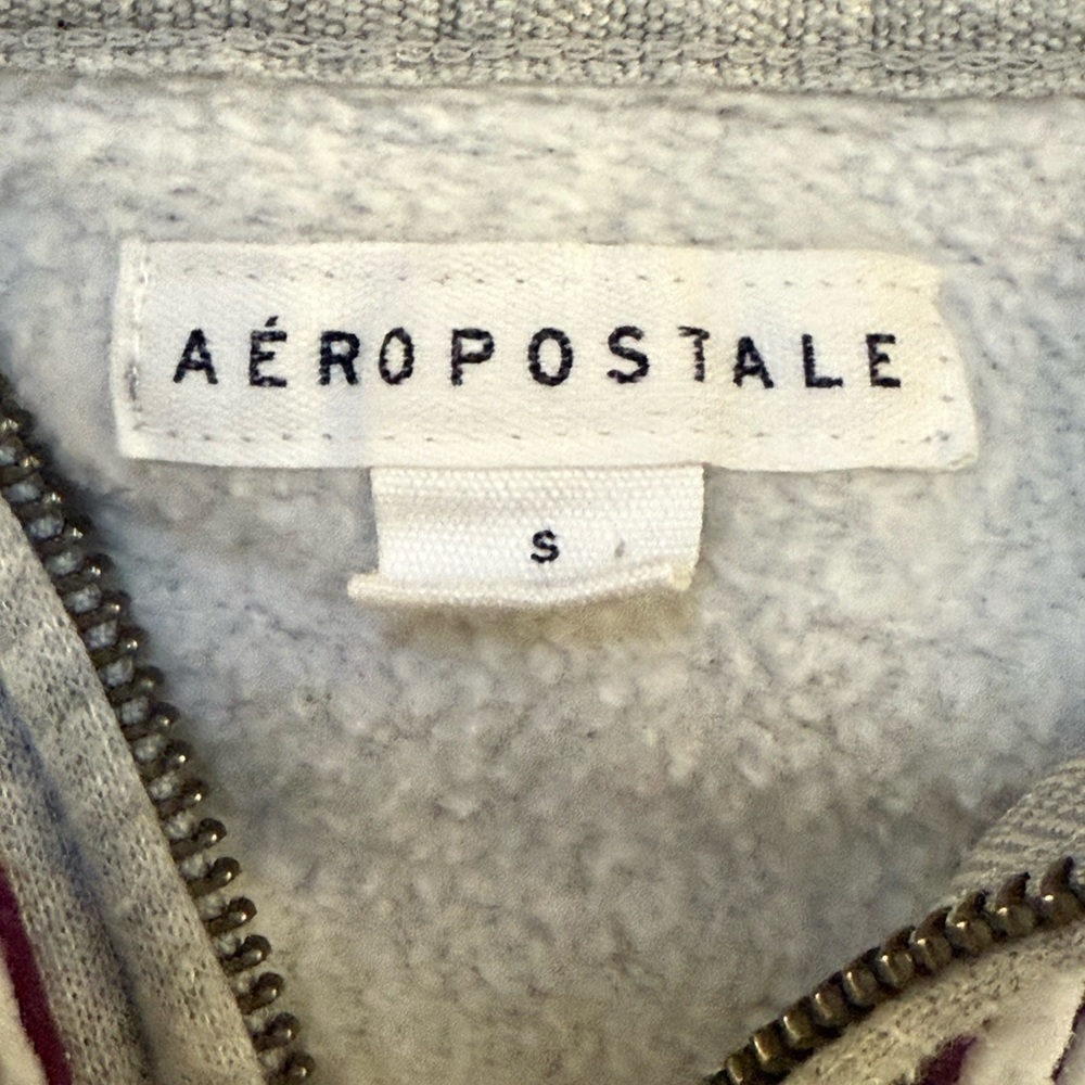 Aeropostale “New York 1987” Grey Zip-up Fleece Hoodie - Picture 5 of 6